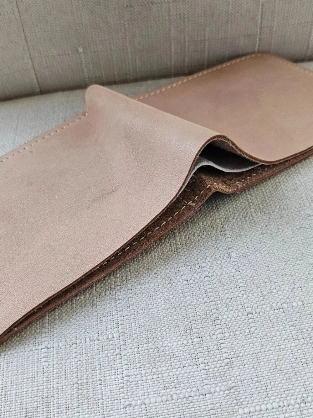 All Leather Billfold Tan Genuine Leather Card Holder Bifold Wallet Handm